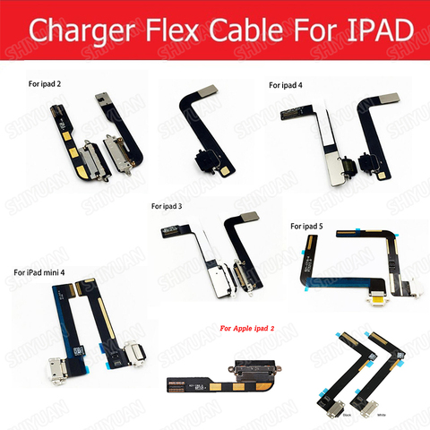 Charging Port Flex Cables For  iPad 2 3 4 5 6 Air Air 2,iPad 9.7 2017  2022 USB Charger Connector Plug Socket Dock Charging Flex ► Photo 1/6