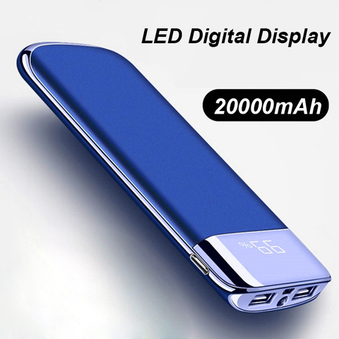 Power Bank 20000mAh Fast Charging Powerbank With Digital Display Flashlight Poverbank Portable External Battery Charger Power ► Photo 1/6