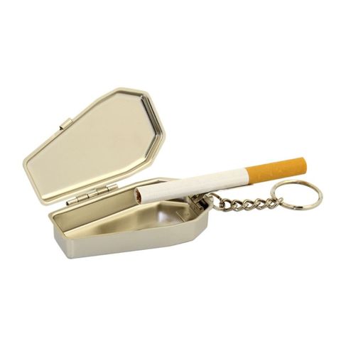 Mini Tinplate Coffin Shape Pocket Ashtray Portable Ash Tray with Lids Travel Auto Smoking Ash Organizer ► Photo 1/6