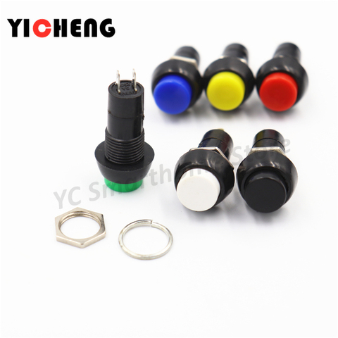 6pcs 12mm PBS-11A self-locking round small button switch PBS-11B without lock 3A 250V ► Photo 1/6
