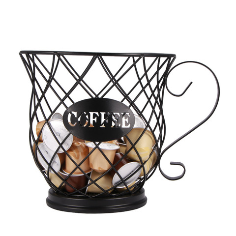 Coffee Capsule Universal Storage Basket Coffee Cup Basket Vintage Coffee Pod Organizer Holder Black For Home Cafe Hotel ► Photo 1/6