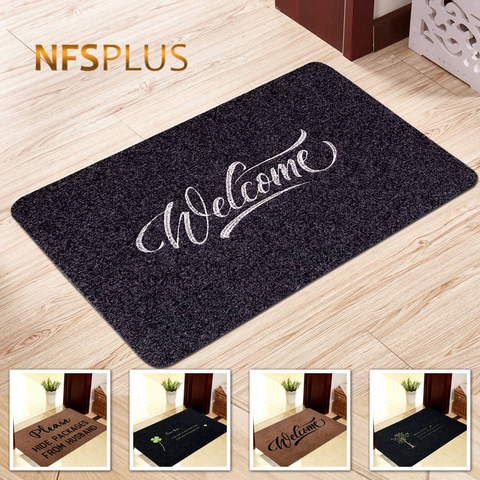 Home Decorative Front Door Mat Entrance Doormat 40x60cm Polyester Black Brown TPR Rubber Non Slip Floor Mat Carpet Welcome Mats ► Photo 1/6