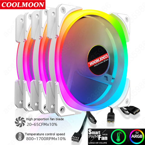 COOLMOON 4Pin PWM 5V 3Pin ARGB Computer Heatsink Cooler Radiator 12cm Cooling Fan for Chassis PC Case Water Cooling Accessories ► Photo 1/1