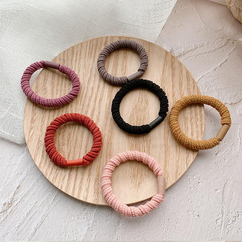 5Pcs/Lot Hair Ropes Women Girls Simple Basic Elastic Hair Rubber Bands Headwear Solid Color Headband Fashion Hair Accessories ► Photo 1/6