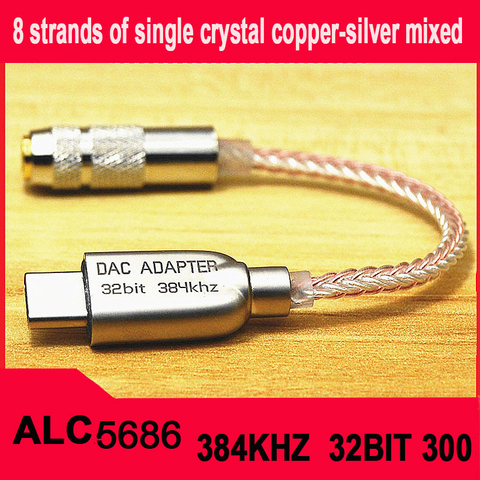 Type-C To 3.5 Jack ALC5686 chip HiFi Digital Audio HIFI Decoding  DAC Sound Card Earphone Audio cable For Huawei mate20 30pro ► Photo 1/6