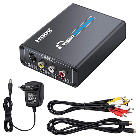 HDMI to AV  S-Video CVBS Video Converter HDMI to SVIDEO+S VIDEO Switcher Adaptor  HD 3RCA PAL/NTSC Switch for TV PC Blue-Ray DVD ► Photo 1/6
