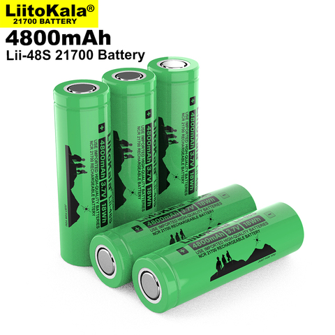 2022 LiitoKala Lii-48S 3.7V 21700 4800mAh li-lon Rechargeable Battery 9.6A power 2C Rate Discharge ternary lithium batteries ► Photo 1/6