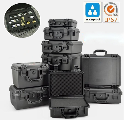 Tool Box Waterproof Impact Resistant Safety Case Suitcase Toolbox File Box Equipment Camera Case with Pre-cut Foam Lining ► Photo 1/6