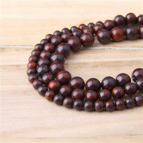 Natural Bloodstone Beads 6-12 mm Genuine Polished Red Gem Stone Round Beads For DIY Jewelry Making Bracelets & Mala Necklace ► Photo 1/3