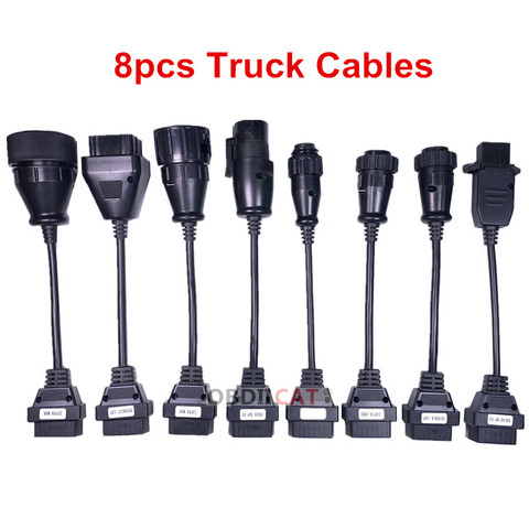 Newest Full Set 8 Truck Cables TCS OBD2 Diagnostic OBD OBDII OBD 2 Connecter Cable Set ► Photo 1/5