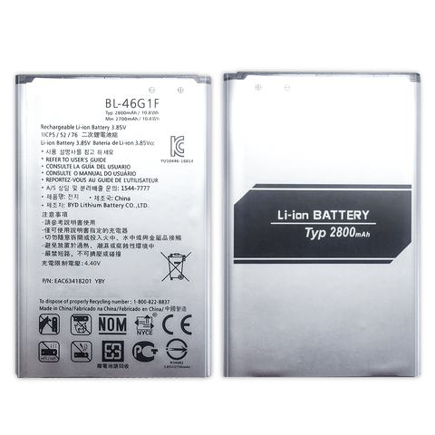 BL-46G1F Battery for LG K10 2017 Version K20 Plus TP260 K425 K428 K430H m250 Battery BL 46G1F BL46G1F 2700mAh with Track Code ► Photo 1/6