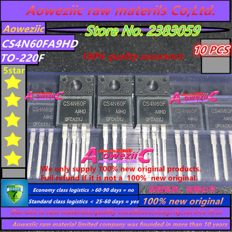 Aoweziic 100% new original   CS4N60FA9HD CS4N60F TO-220F field effect MOS tube 600V 4A ► Photo 1/2