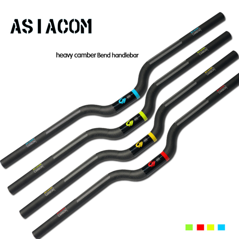 Newest ASIACOM Folded bike matt+gloss 3K full carbon fibre bicycle heavy camber bend handlebar 25.4/31.8*600-740mm Free shipping ► Photo 1/5