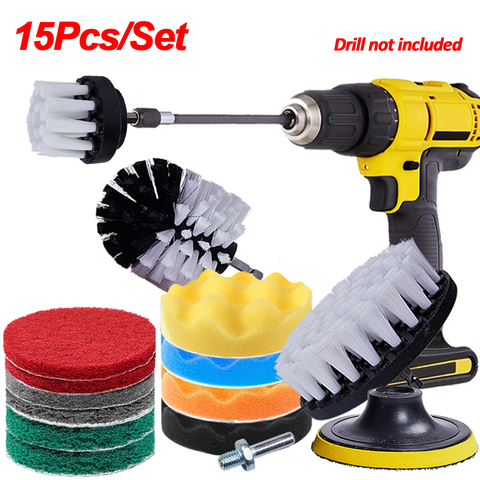 15/4/3/1Pc Soft Drill Brush Set Brushes For Screwdriver Car Cleaning Brush For Cleaning Carpets Glass Leather Car Cleaning Tools ► Photo 1/6