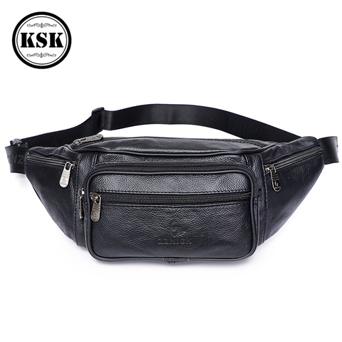 Genuine Leather Waist Bag Fanny Pack Waist Packs Belt Bag Phone Pouch Bags Travel Waist Pack Male Small Waist Bags Leather KSK ► Photo 1/6