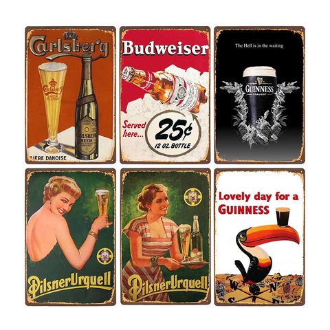 New Carlsberg Beer Tin Metal Sign Bar Man Cave Vintage Advertising Style