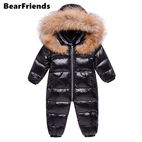 Russia winter overalls baby clothing clothes snowsuit 90% duck down jacket for kids girl coat Park for infant boy snow suit wear ► Photo 1/5