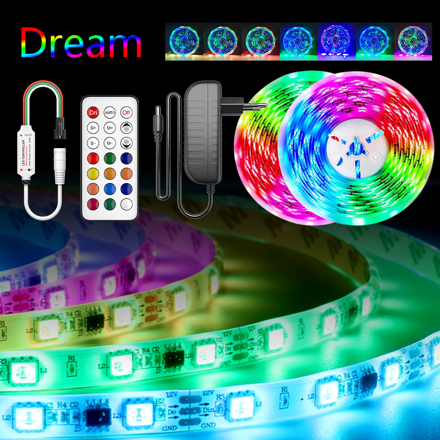 12V 5m-20m RGB LED Strip WS2811 IC 5050 Dream Color SMD Dream Color Stripe