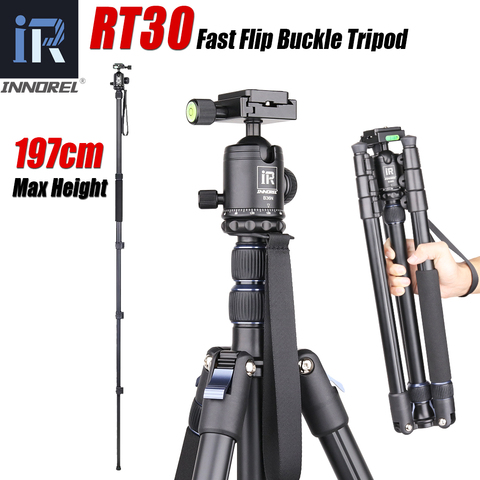 INNOREL RT30 Professional Aluminum Alloy Tripod Monopod Add Ball Head, Max Height 197cm/77.6in For Outdoor Camera Video Recorder ► Photo 1/6