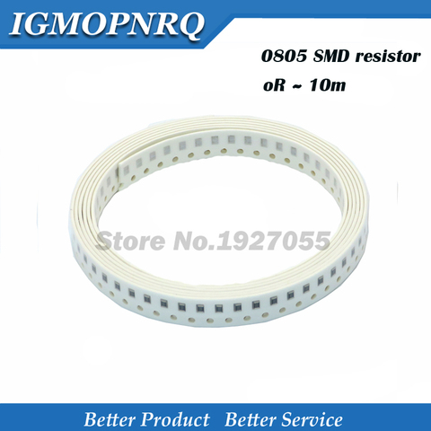 100Pcs 0805 SMD resistor 1/4W 0R ~ 10M 0 10R 100R 220R 330R 470R  chip resistor 1K 4.7K 10K 47K 100K 0 10 100 330 470 ohm new ► Photo 1/1