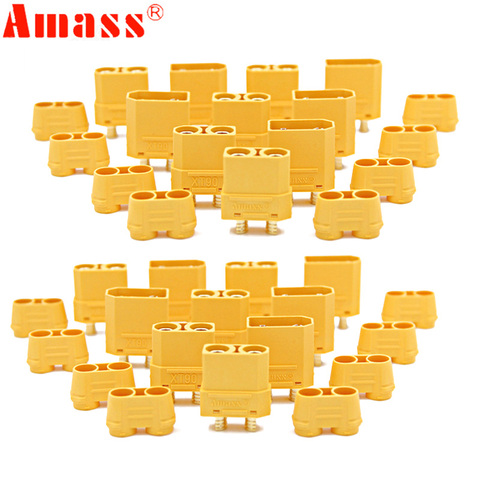 100pcs/lot Amass XT90 XT90H Battery Connector Set 4.5mm Male Female Gold Plated Banana Plug (50 pair) ► Photo 1/6