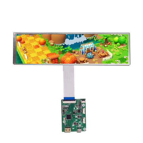Wisecoco 8.8 Inch IPS LCD Screen 1920x480 Display With MIPI 40 Pins Micro USB Controller Board For Automotive Display ► Photo 1/6