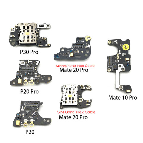 SIM/SD Card Reader Holder Conecction Board With Microphone Flex Cable  For Huawei Mate 10 20 P20 P30 Pro ► Photo 1/1