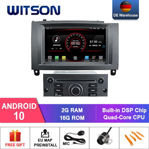 WITSON Android 10 CAR STEREO GPS For PEUGEOT 407 car dvd player 1080P HD Mirror Link/TPMS/DVR/OBD/4G modem support ► Photo 1/6