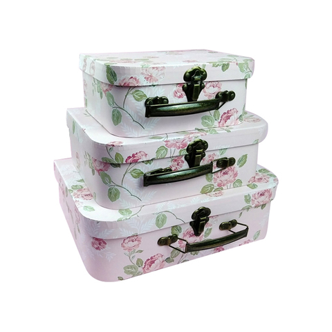 Country Style Paper Gift Box Suitcase with Metal Handle & Lock for Holding Flowers & Gifts for Mother's Day ► Photo 1/6