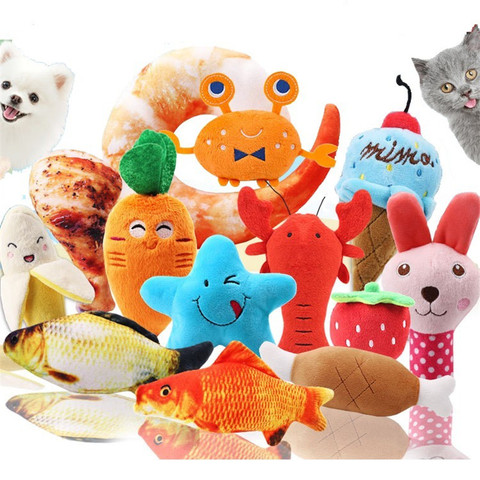 10PCS/lot MixColors Wholesale Pet Dog Toys For Small Dogs Cute Puppy Cat Chew Squeaker Squeaky Plush Toy Pet Supplies ► Photo 1/1