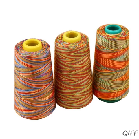 3000 Yards Graident Rainbow Polyester Embroidery Sewing Thread Stitching Yarn  Randomly color ► Photo 1/6