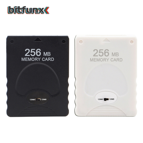 Bitfunx Memory Card 256MB Save Game Data Stick Module For Sony PlayStation 2 PS2 Black White Color Blank Card with FMCB ► Photo 1/3