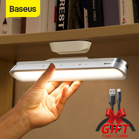 Baseus Desk Lamp Hanging Magnetic LED Table Lamp Chargeable Stepless Dimming Cabinet Light Night Light For Closet Wardrobe ► Photo 1/6
