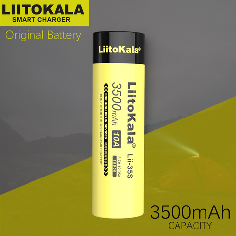 LiitoKala 18650 Battery Lii-35S Lii-31S 3.7V Li-ion 3500mAh 3100mA Power battery For high drain devices ► Photo 1/4