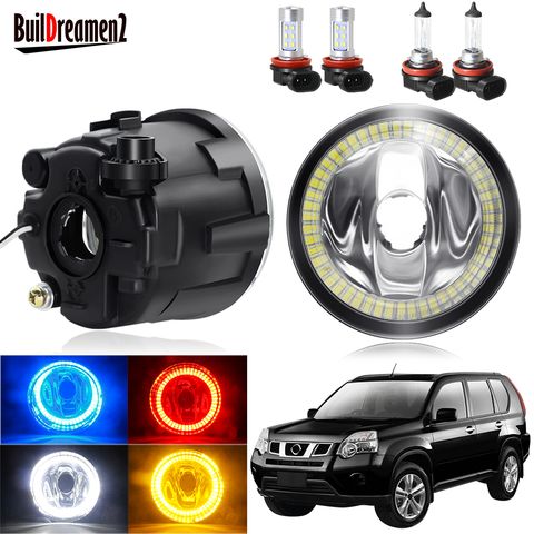 Angel Eye Fog Light Assembly For Nissan X-Trail T31 2007-2013 Car Front Bumper Fog Light With Halo Ring Daytime Running Lamp 12V ► Photo 1/6