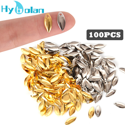 Metal Copper Lure Spoon Fly Fishing Lure Spinner Tackle Willow Blades Smooth DIY Accessories Noise Not Hurt Line Sequin 100pcs ► Photo 1/6