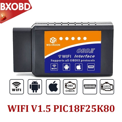 ELM 327 1.5 PIC18F25K80 ELM327 OBD2 Scanner ELM327 Bluetooth Adapter ELM 327 Bluetooth V1.5 Inpa K Dcan for BMW INPA Interface ► Photo 1/5