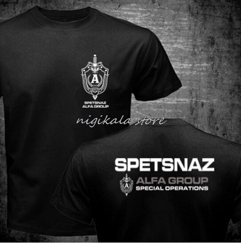 New Russian Spetsnaz  Unit Counter Terrorist Special Unit Forces T Shirt 2 Side Black O Neck Tshirt Funny Shirts Tops ► Photo 1/6