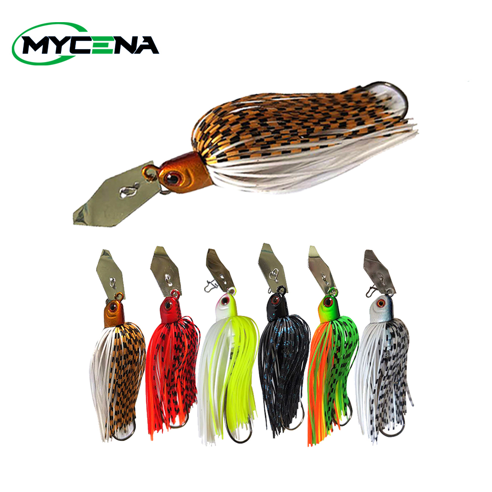1Pc 16g Chatterbait Blade Spinner Bait with Rubber Skirt Buzzbait Fishing Lure 