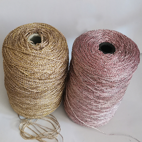Crocheting Hand Knitting Yarn Crochet DIY Yarns Gold Silver Silk Bright Metallized Needle Thread Yarn For Bear Bag 500g ► Photo 1/6