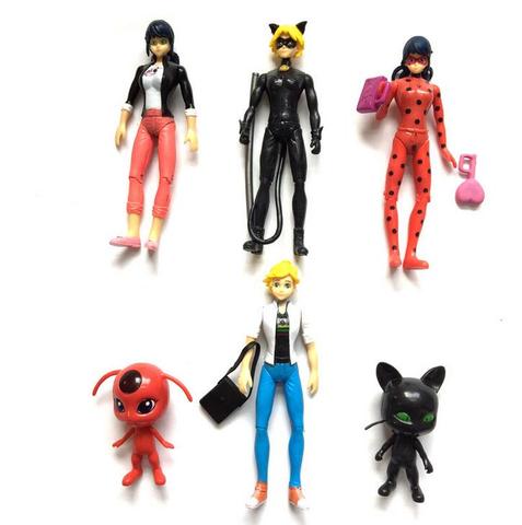 6PCS/lot lady bug miraculoused figure Cat nendoroid Noir Juguetes Toy Doll  action figure Marinette Plagg Tikki PVC - Price history & Review, AliExpress Seller - Children Happiness World Store