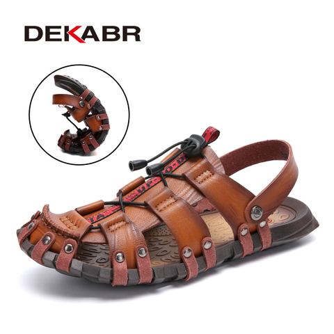 DEKABR Summer Men's Sandals Beach Shoes Summer Leisure Beach Roman Men Outdoor Sandals High Quality Soft Bottom Sandals Slippers ► Photo 1/6