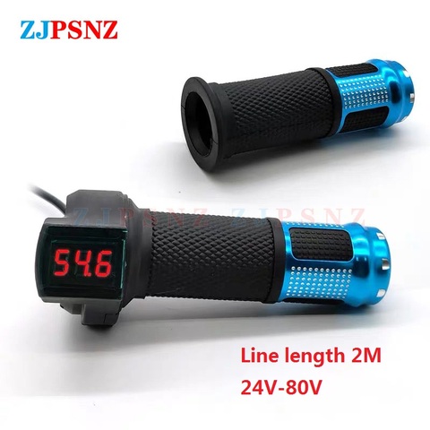 1Pair 24-80V Voltage LED Display Half Twist Throttle Grip Handlebar Speed Control scooter Accelerator  Electric Bike Motorcycles ► Photo 1/6