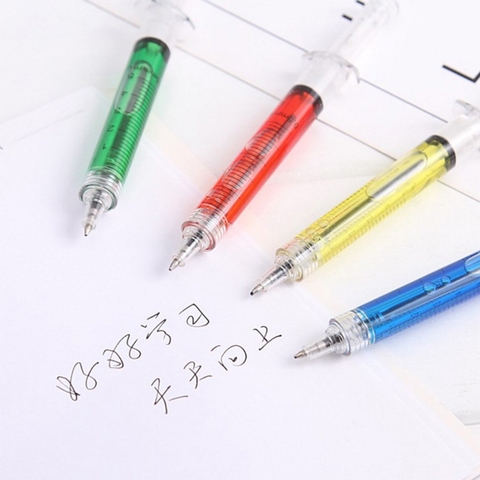 4Pcs Novelty Injection Syringe Gel Pen Ballpoint Black Ink Liquid Style ► Photo 1/5