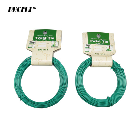 RBCFHI 1PC 12/15m Plant Twist Tie Garden Wire Green Cable Tie Coated Wire Garden, Home Office Use ► Photo 1/6