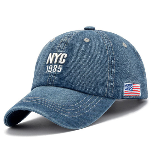 New Brand NYC Denim Baseball Cap Men Women Embroidery Letter Jeans Snapback Hat Casquette Summer Sports USA Hip Hop Cap Gorras ► Photo 1/6