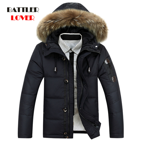 -40 Degree Cold Resistant Down Jacket Men Thick Warm 90% White Duck Down Hooded Natural Fur Collar Man Waterproof Mens Down Coat ► Photo 1/6