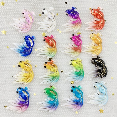 10pcs Acrylic Rhinestone Fish for Women Brooches Pendants Vivid Carp& Goldfish Fashion Vintage Animal Accessories Jewelry 1 hole ► Photo 1/6