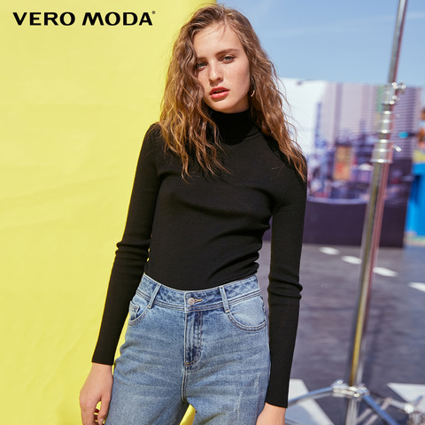 Moda Women's 100% Wool Solid Slim Fit Stretch Minimalist Knitted Base Top Turtleneck Knitted Sweater | - Price history & Review | AliExpress Seller - Vero Moda Official Store | Alitools.io