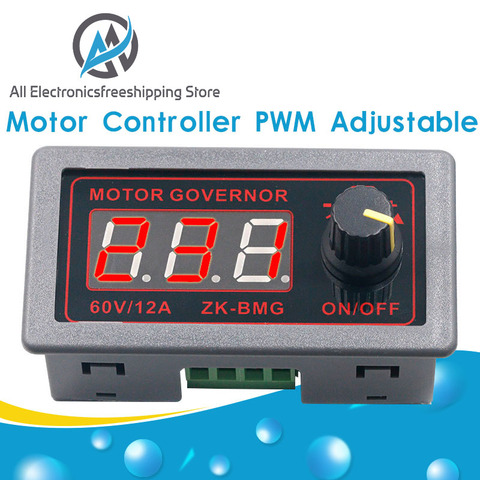 DC 9-60V 12v 24v 36V 48V 12A DC Motor Controller PWM Adjustable Speed Digital display encoder duty ratio frequency ZK-BMG ► Photo 1/6